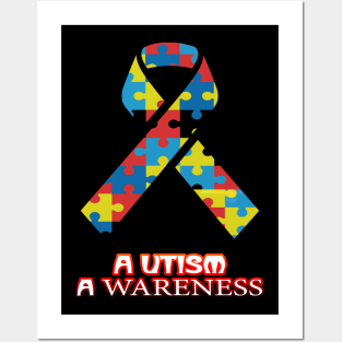 Autism Awareness T-ShirtAutism Awareness Colorful Ribbon Awareness Month Commemorative Graphic Posters and Art